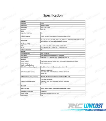 PAREJA DE REPOSACABEZAS DVD CON PANTALLA 9" TÁCTIL HD COLOR NEGRO Y HDMI