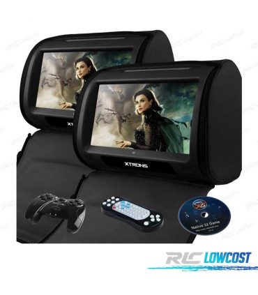 PAREJA DE REPOSACABEZAS DVD CON PANTALLA 9 COLOR NEGRO