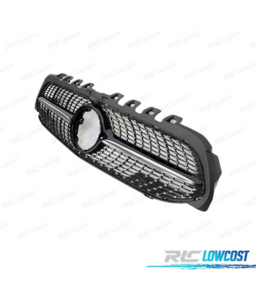 PARRILLA MERCEDES CLASE A W177 V177 18- LOOK AMG A35 DIAMOND NEGRO CAMARA