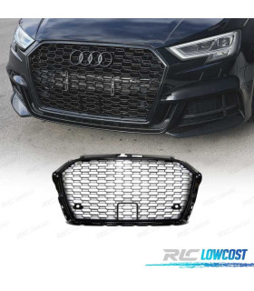 PARRILLA AUDI A3 8V 16-19 PDC LOOK RS3 NEGRO BRILLO