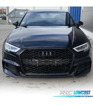 PARRILLA AUDI A3 8V 16-19 PDC LOOK RS3 NEGRO BRILLO