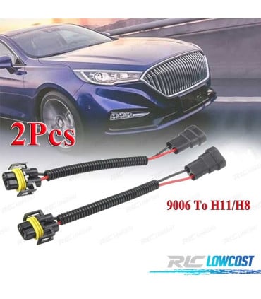 CABLES ADAPTADORES ANTINIEBLAS DE HB4 9006 A H8 H11