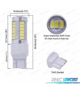 BOMBILLA LED T20 BLANCA 33 LED SMS CANBUS