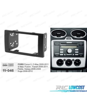 MARCO NEGRO RADIO 2-DIN PARA FORD FOCUS C-MAX S-MAX FUSION TRANSIT FIESTA, GALAXY KUGA