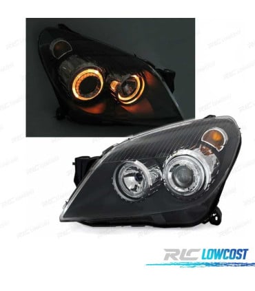 FAROS OPEL ASTRA H 04-09 OJOS ANGEL FONDO NEGRO