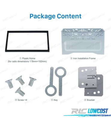 CAJON ADAPTADOR 2 DIN UNIVERSAL METALICO CON MARCO