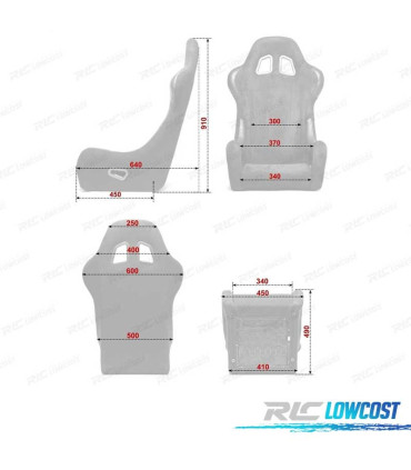 ASIENTO BAQUET UNIVERSAL NEGRO ALCANTARA - PIEL ESTILO EVO