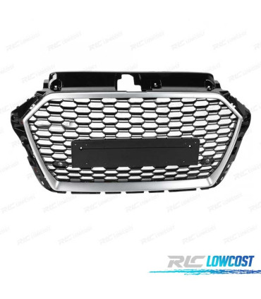 PARRILLA AUDI A3 8V 17-19 LOOK RS3 NEGRO PLATA