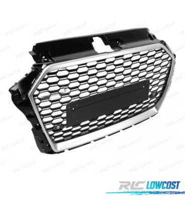 PARRILLA AUDI A3 8V 17-19 LOOK RS3 NEGRO PLATA