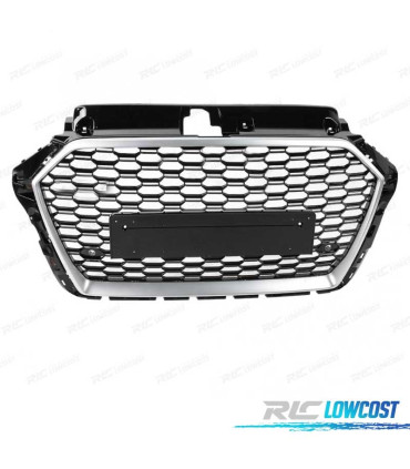 PARRILLA AUDI A3 8V 17-19 LOOK RS3 NEGRO PLATA