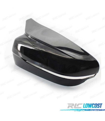 CARCASAS ESPEJOS BMW G30 G31 G11 G12 LOOK M NEGRO BRILLO