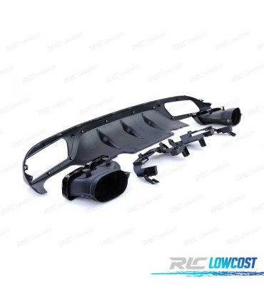 DIFUSOR MERCEDES C238 17-19 AMG LOOK E63 NEGRO + COLAS ESCAPE NEGRO BRILLO