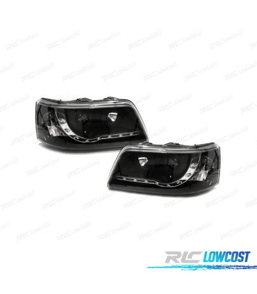 FAROS VOLKSWAGEN VW T5 03-09 LUZ LED DIURNA FONDO NEGRO