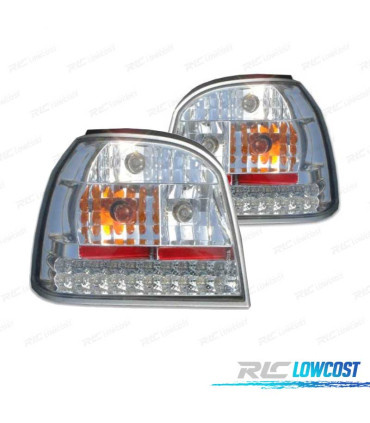 PILOTOS VOLKSWAGEN VW GOLF MK3 91-97 LED FONDO CROMO