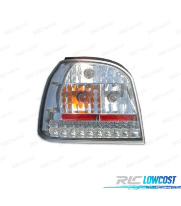 PILOTOS VOLKSWAGEN VW GOLF MK3 91-97 LED FONDO CROMO