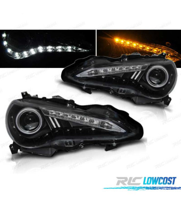 FAROS XENON TOYOTA GT 86 12-16 OJOS DE ANGEL FONDO NEGRO