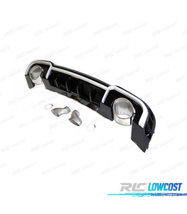 DIFUSOR AUDI A3 SEDAN S LINE 17-20 LOOK RS3 NEGRO BRILLO + COLAS ESCAPE