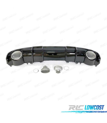 DIFUSOR AUDI A4 B9 S LINE 16- LOOK RS4 NEGRO BRILLO