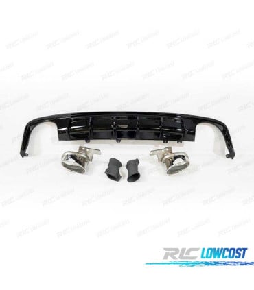 DIFUSOR AUDI A6 C8 SEDAN AVANT 19-21 LOOK RS6  NEGRO BRILLO + COLAS ESCAPE