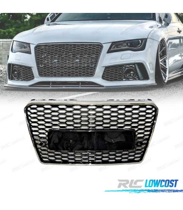 PARRILLA AUDI A7 11-14 LOOK RS7 NEGRO CROMO