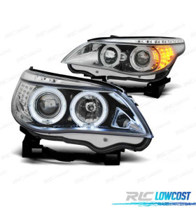 FAROS BMW E60 E61 03-07 LUZ DIURNA LED NEGRO