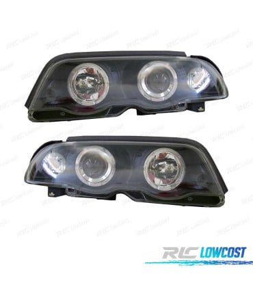 FAROS BMW E46 SEDAN 98-01 OJOS ANGEL INTERMITENTE INCORPORADO NEGRO