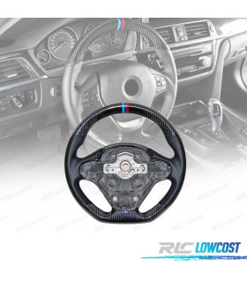 VOLANTE BMW F30 F31 F32 F33 F36 LOOK M CARBONO + NEGRO